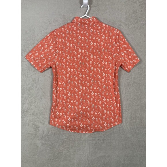 Disney Parks Mens S Mickey Beach Hawaiian Button Down Shirt Palm Trees Red - Picture 6 of 6